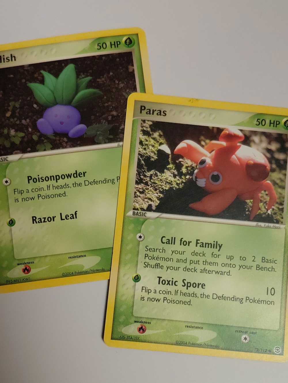 Yuka Morii - Vintage Clay Model Art Pokemon Cards - Oddish And Paras